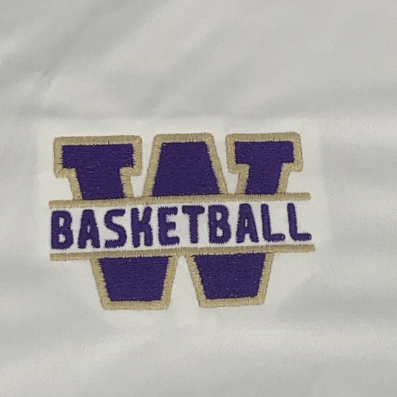 Men's Nike Dri Fit Polo Shirt Washington Huskies‎ Basketball White Gray L NWT - Picture 2 of 10